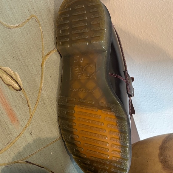 Dr. Martens Burgundy Loafers with Gold Detail - Picture 7 of 9